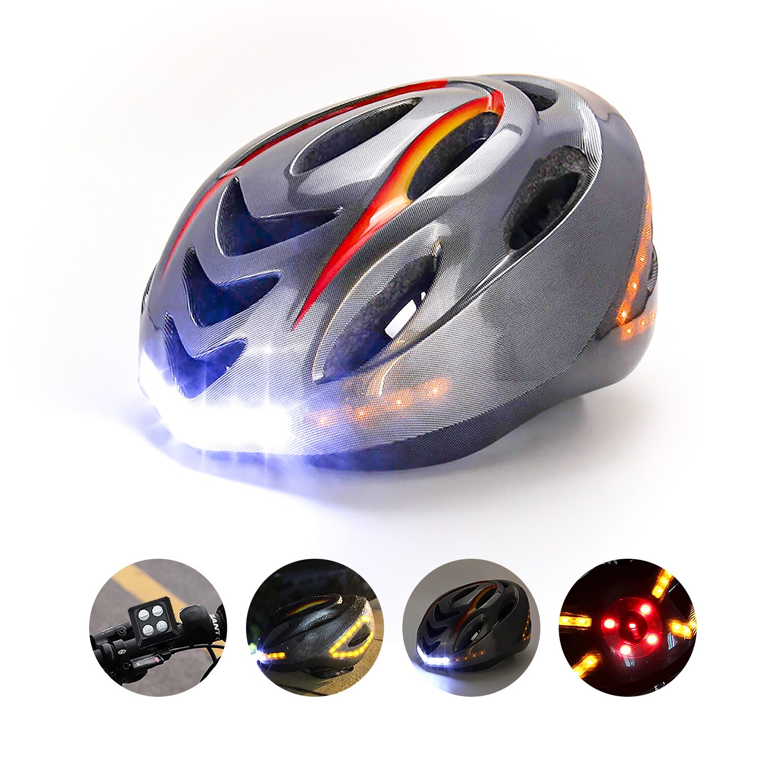 53 LED Lights Bike Helmet with 7 Lighting Modes, Adult Bicycle Helmet for  Men and Women, Rechargeable Cycling Helmets - Bed Bath & Beyond - 37167413