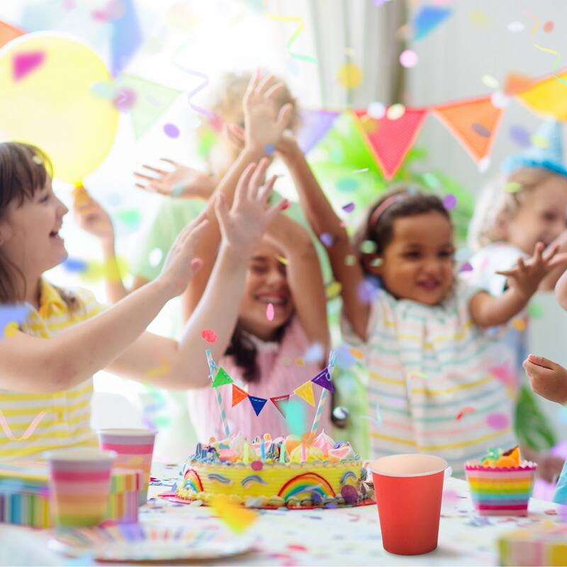 30 PCS Colorful Disposable Paper Cups, 9 OZ DIY Paper Cups for Parties