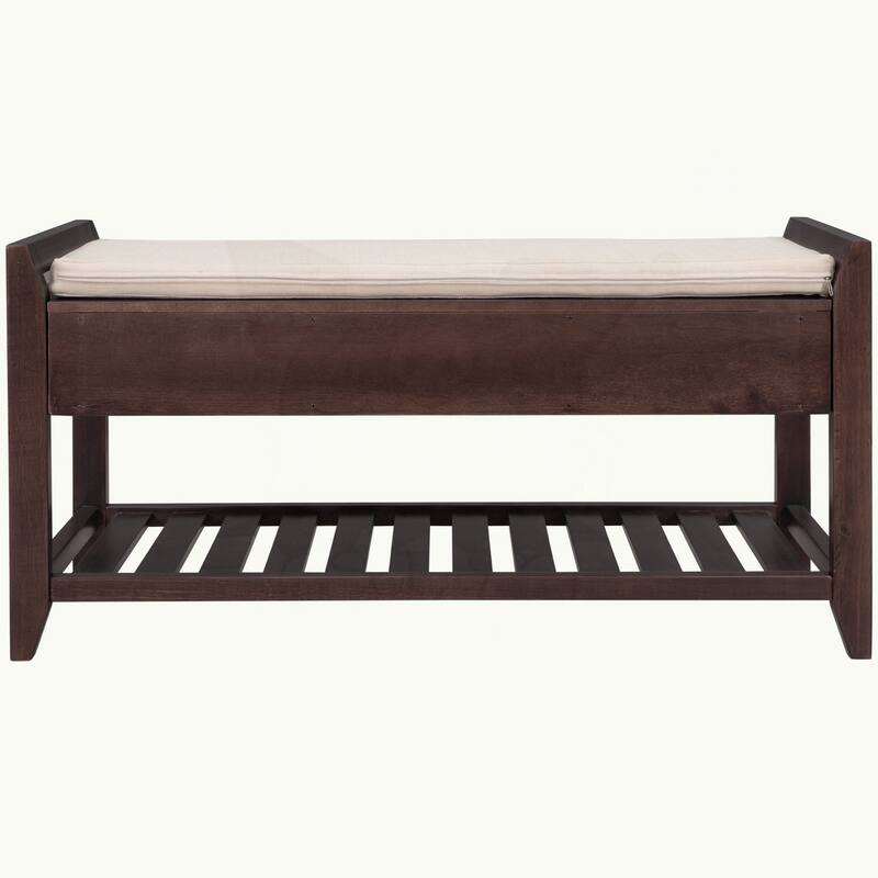 Shoe Rack with Cushioned Seat and Drawers