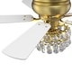 preview thumbnail 16 of 14, 48-inch Modern Brass Crystal Low Profile Chandelier Ceiling Fan with Light and Remote Control - 48" W x 15.1" H