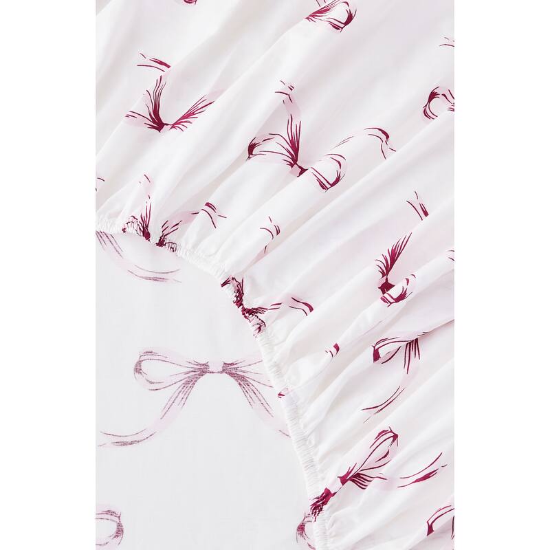 Gentle Ribbons Cotton Sheet Set Rose