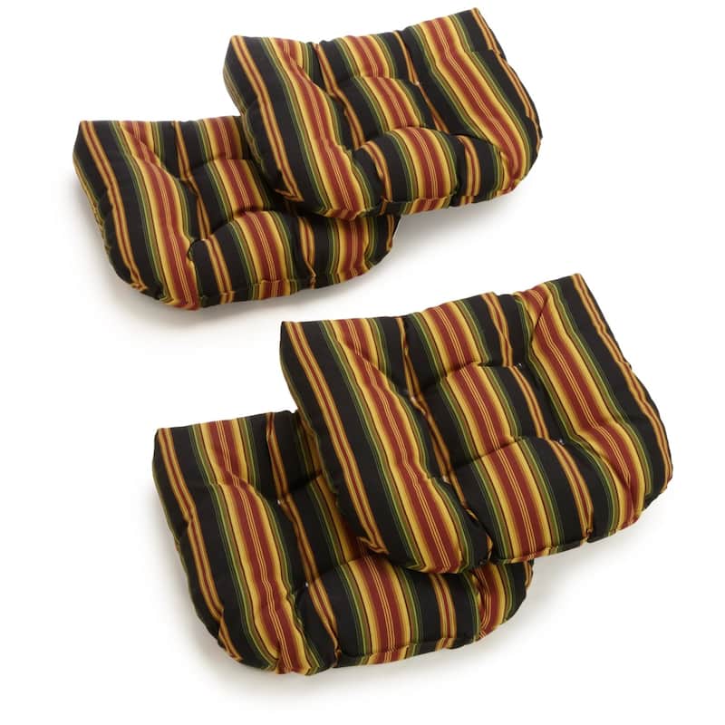 19-inch Rounded Back Indoor/Outdoor Chair Cushions (Set of 4) - Lyndhurst Raven