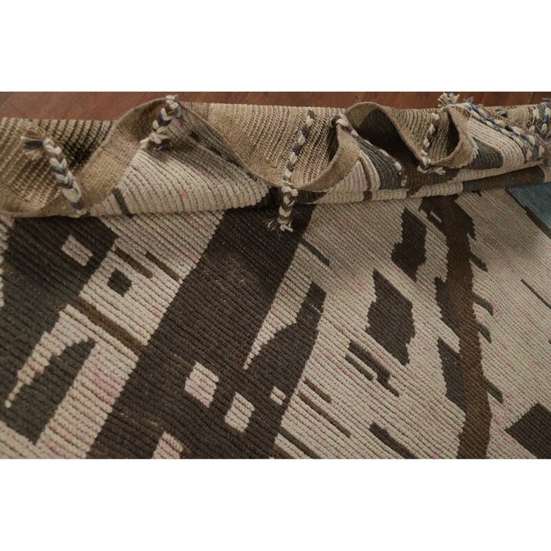 Abstract Moroccan Modern Area Rug Handmade Wool Carpet - 8'0" x 11'11"