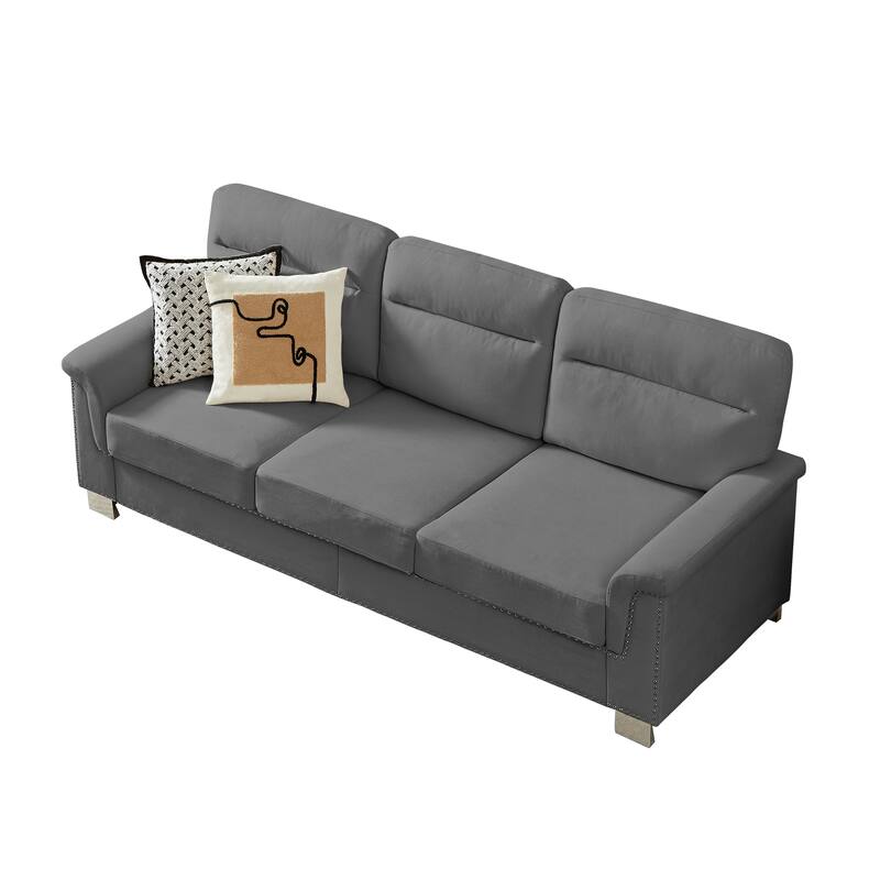 Modular Sectional Sofa, 102 Inch L Shaped Couch Set for Living Room, 3-Seater Comfy Cloud Couches with Ottoman, DIY Combination