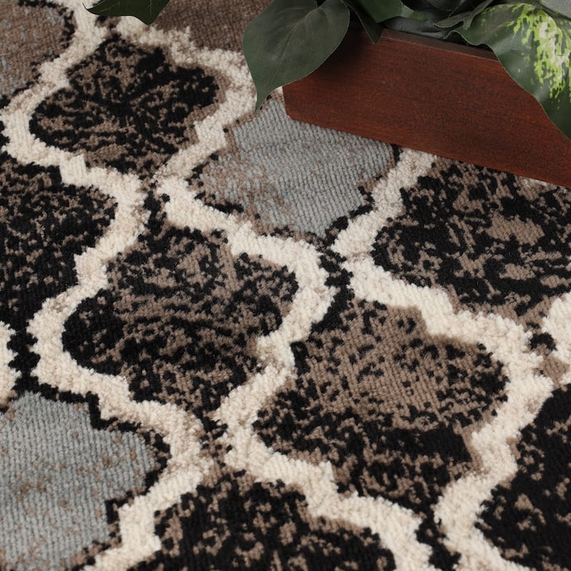 Superior Viking Contemporary Geometric Trellis Indoor Runner or Area Rug