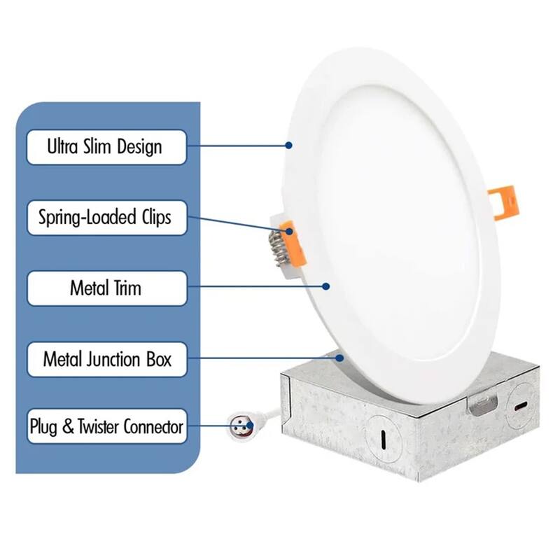 IXIR Tech CCT Remodel IC LED Retrofit Recessed Lighting Kit - Set of 6