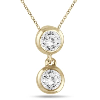 Marquee 1/2 Carat TW Two Stone Diamond Pendant in 14K Yellow Gold