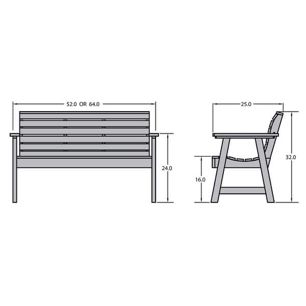 HIGHWOOD Weatherly Eco-Friendly 4-foot Garden Bench - N/A