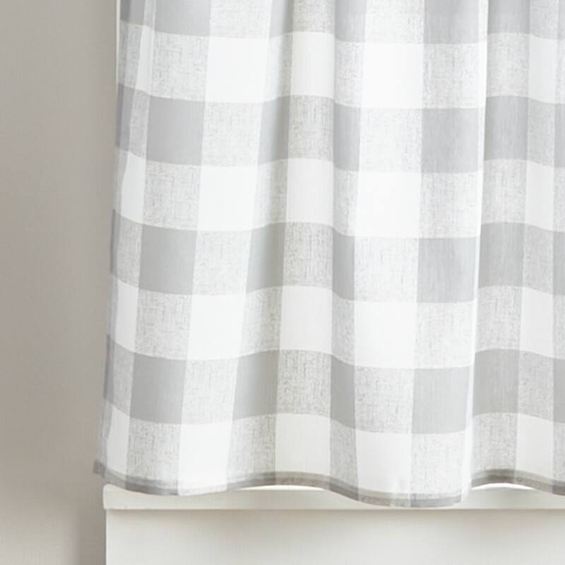 Curtainworks Farmhouse Buffalo Check 3-piece Kitchen Curtain Tier and Valance Set - 1-Valance And 2-36" Tiers