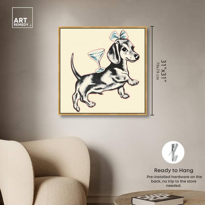 Martini Pup II Canvas by Art Remedy