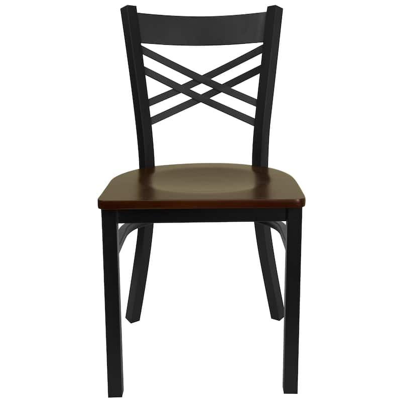 Steel X-back Restaurant Chair (Set of 2) - 16.5"W x 17"D x 32.25"H