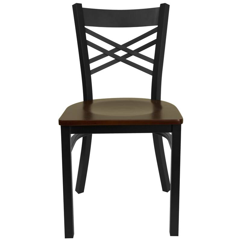 Steel X-back Restaurant Chair (Set of 2) - 16.5"W x 17"D x 32.25"H