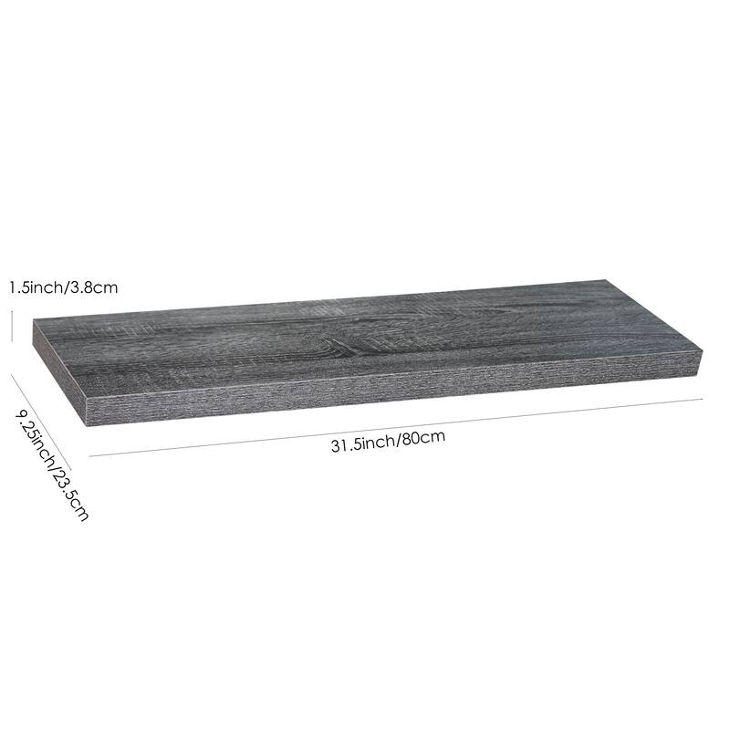 Modern and Contemporary Black Oak Floating Shelf - 31.5*9.25*1.5 inches - 31.5*9.25*1.5 inches - Black Oak