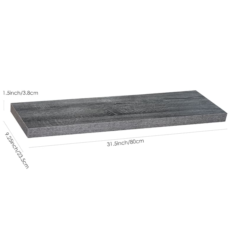 Set of 3 Modern and Contemporary Black Oak Floating Shelves - 9.25*31.5*1.5 inches