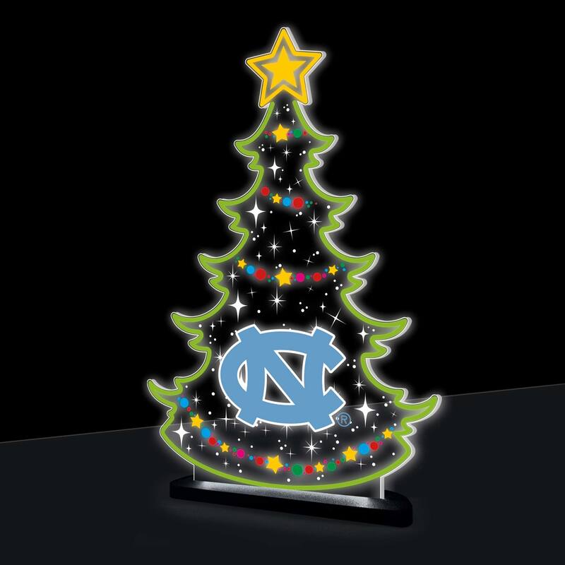 10" LED Tabletop Christmas Tree Desklite Sign, University of North Carolina