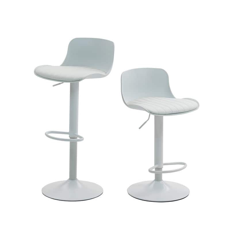 Adjustable Swivel Bar Stools Set of 2 - Modern Counter Height Kitchen Island Chairs with Back Support