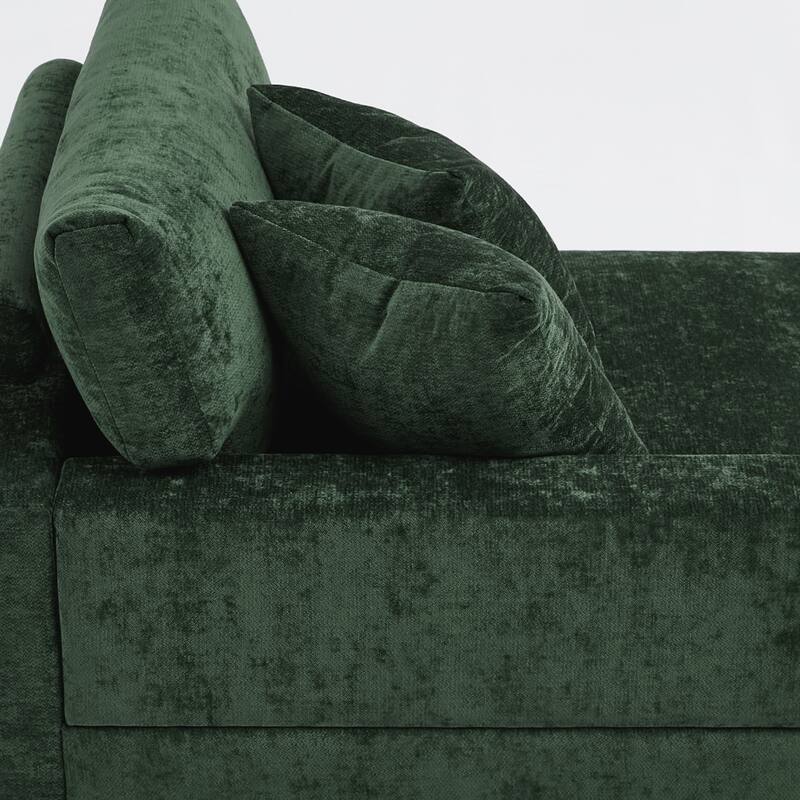 Modern Chenille Oversized Modular Sectional Sofa with 2 Ottoman