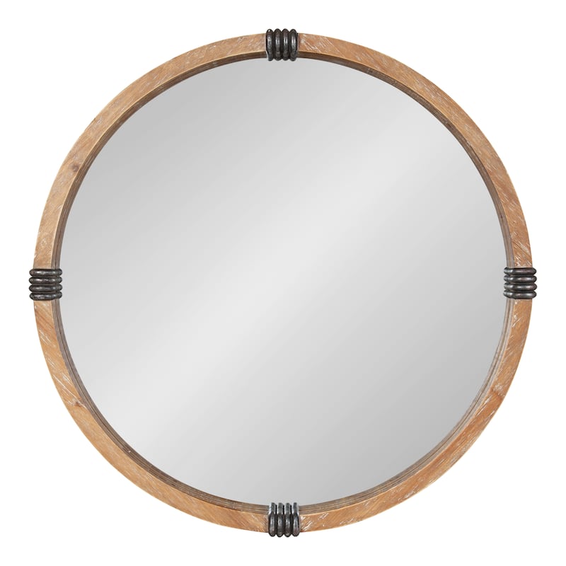 Kate and Laurel Stockport Framed Round Mirror - 28" Diameter