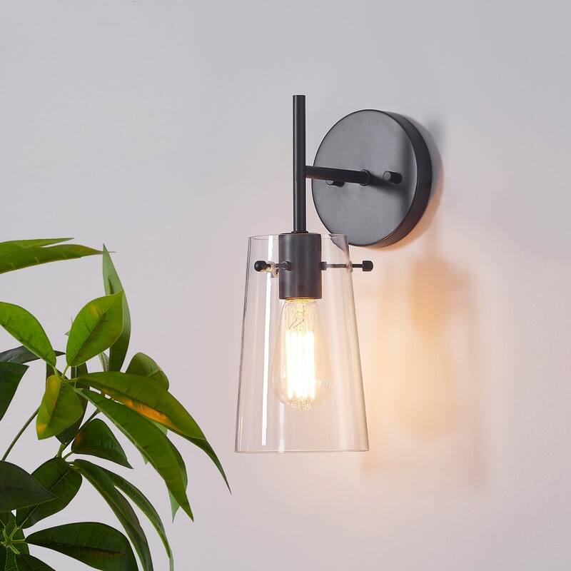 KAWOTI Modern Wall Sconce Set with Clear Shade(Set of 2)