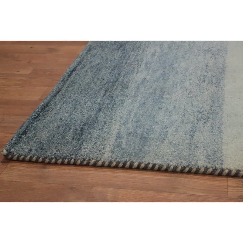 Hand Knotted Oriental 100% Wool Carpet Modern Stripe Multi-Colored Gabbeh Area Rug - 7' 10'' X 5' 7''