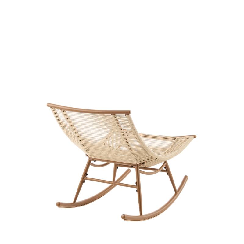 Christopher Knight Home - Modern Outdoor Rocking Chair with Metal Frame and PE Rattan