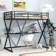 preview thumbnail 1 of 9, Twin Metal Loft Bed with Desk, Ladder, Guardrails, and X-Frame Black