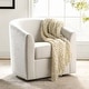 preview thumbnail 43 of 106, Cuenca Modern Living Room Wooden Upholstered 360° Swivel Barrel Chair with Metal Base and Wide Backrest