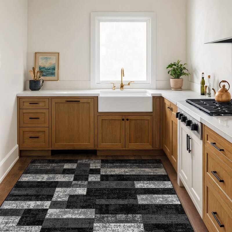 World Rug Gallery Modern Abstract Grid Area Rug