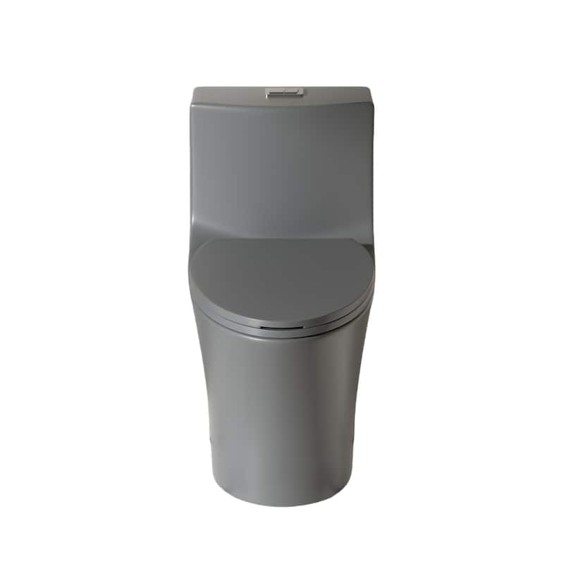 1.1/1.6 GPF Tornado Flush One-Piece Toilet Elongated,Soft Closing Seat, Button on Tank top,Chair Seat ADA Height 17"
