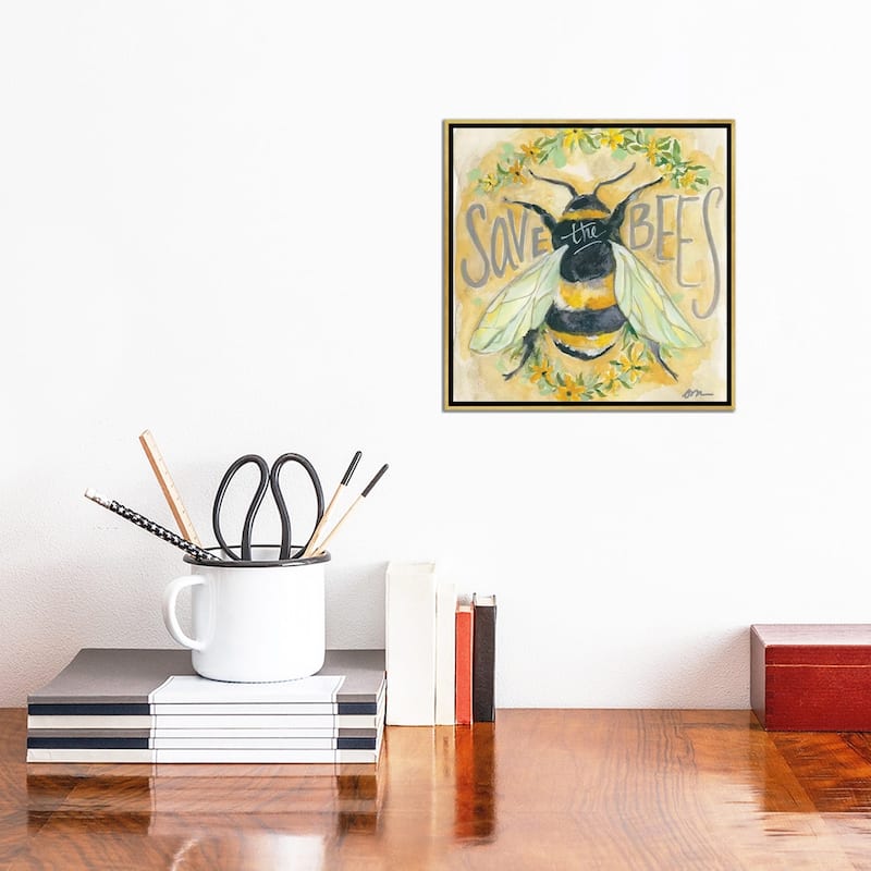 iCanvas "Save The Bees" by Jessica Mingo Framed Canvas Print