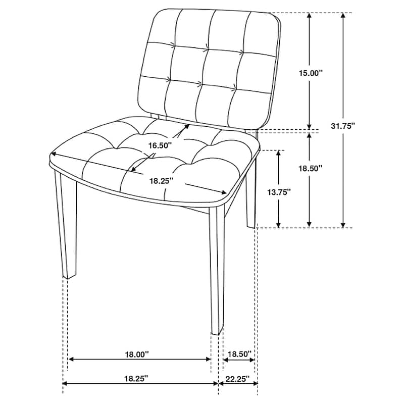 Redbridge Walnut Upholstered Dining Side Chair (Set of 2)