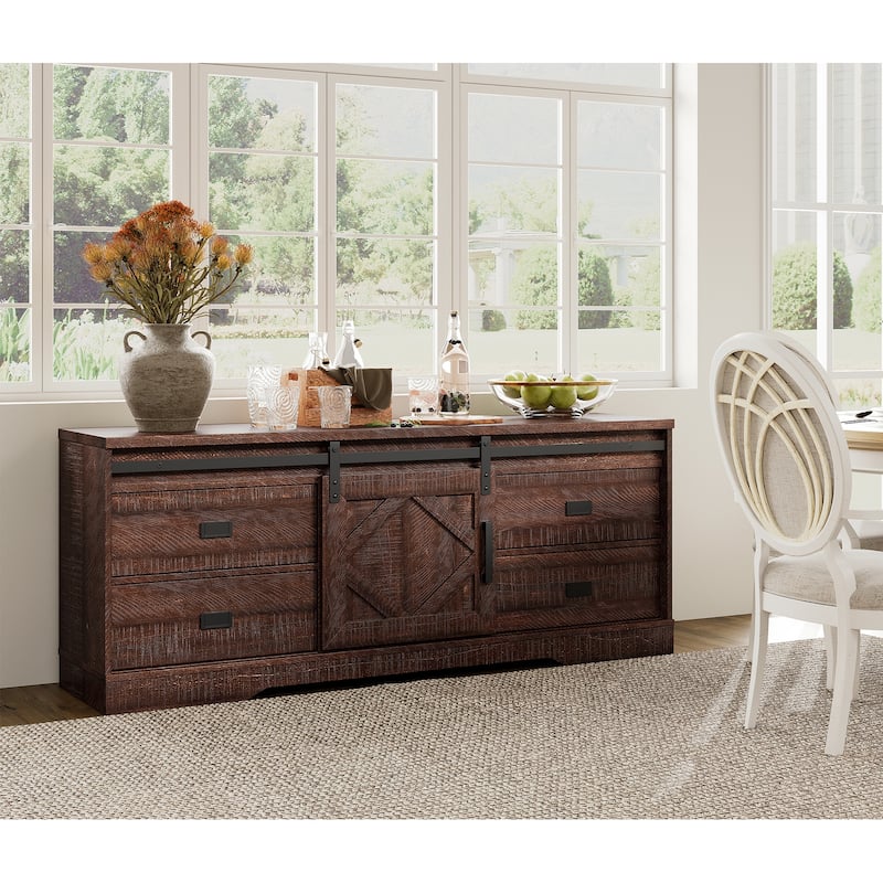 WAMPAT Modern Farmhouse TV Stand for up to 65" TVs