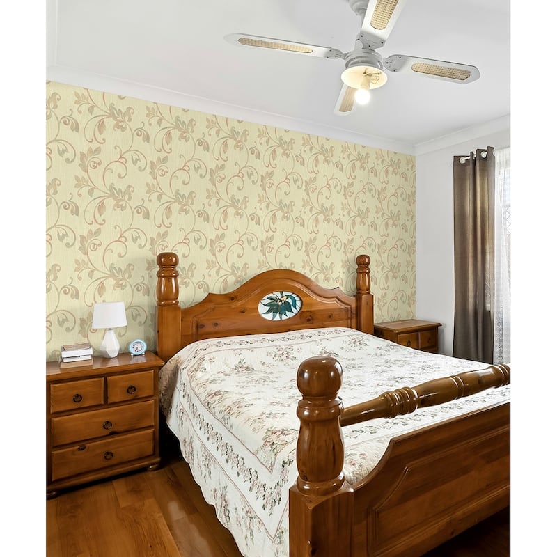 Seabrook Designs Gyneth Acanthus Scrolls Unpasted Wallpaper