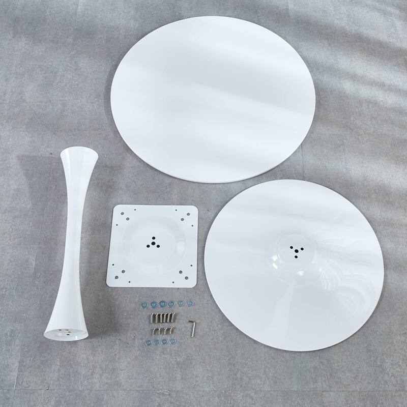 31.5"Black Tulip Table Mid-century Dining Table for 2-4 people With Round Mdf Table Top, Pedestal Dining Table