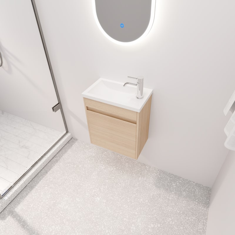BNK 16/18 Inch Single Sink Bathroom Vanity with Soft Close Door
