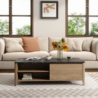 tobacco brown coffee table Linon Titian dark tobacco finish Mid 20th Century Old World