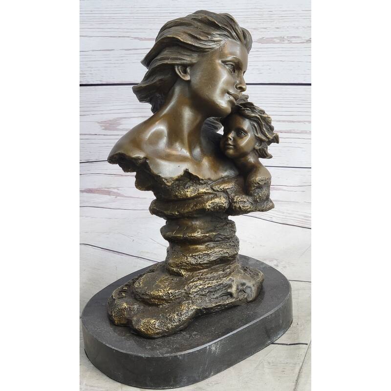 Mother Child Bronze Sculpture Maternity Mothers Day Shower Gift Maternal Love