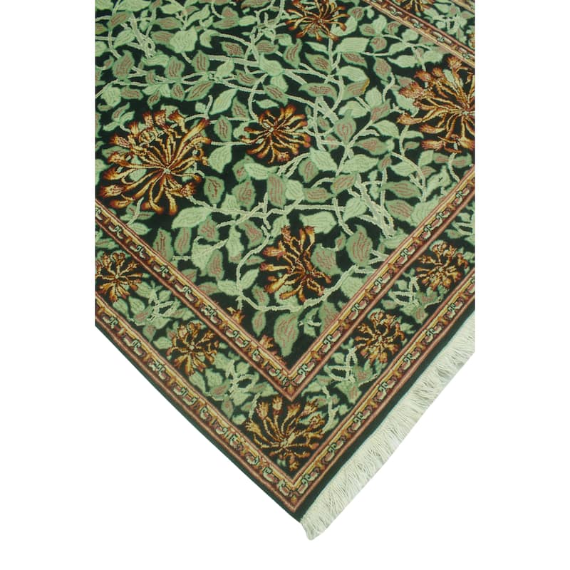Pak-Persian Basrabian Black/Ivory Rug - 4'0" x 6'1"