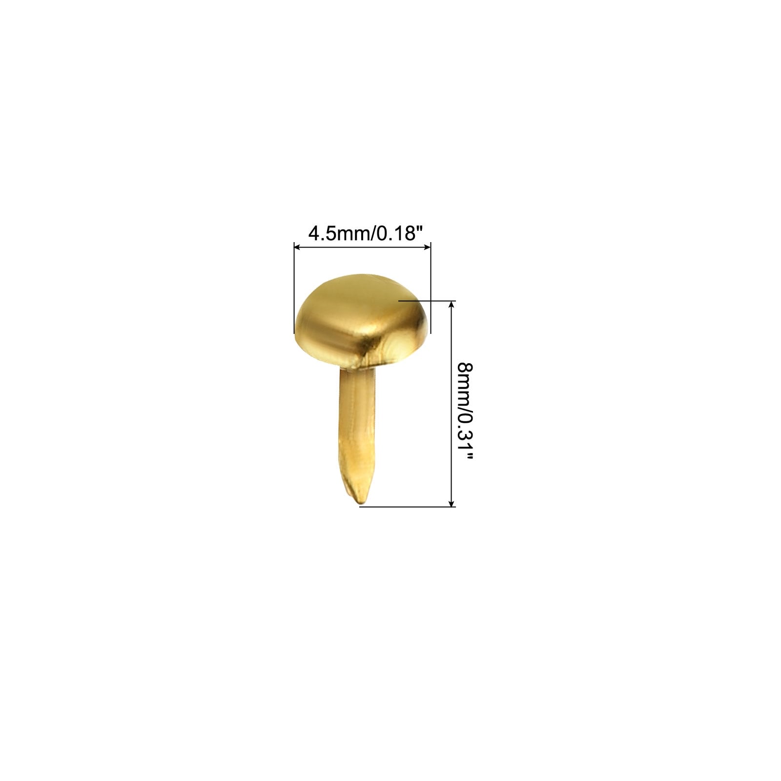 300Pcs Split Pins, 10mm Round Brass Metal Paper Fasteners Brads