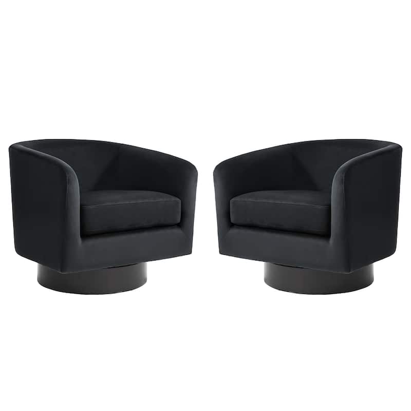 2 Set Modern Upholstered Swivel 360 Degree Accent Chair
