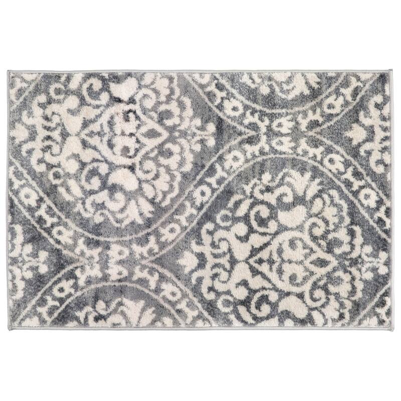 Porch & Den Pascuzzi Distressed Floral Damask Area Rug
