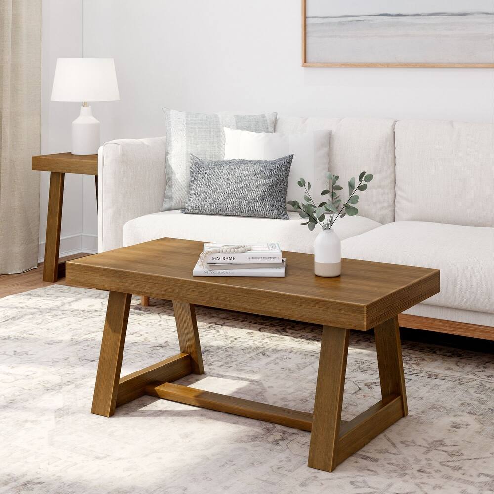 Plank and Beam Classic Rectangular Trestle Leg Coffee Table - 40"