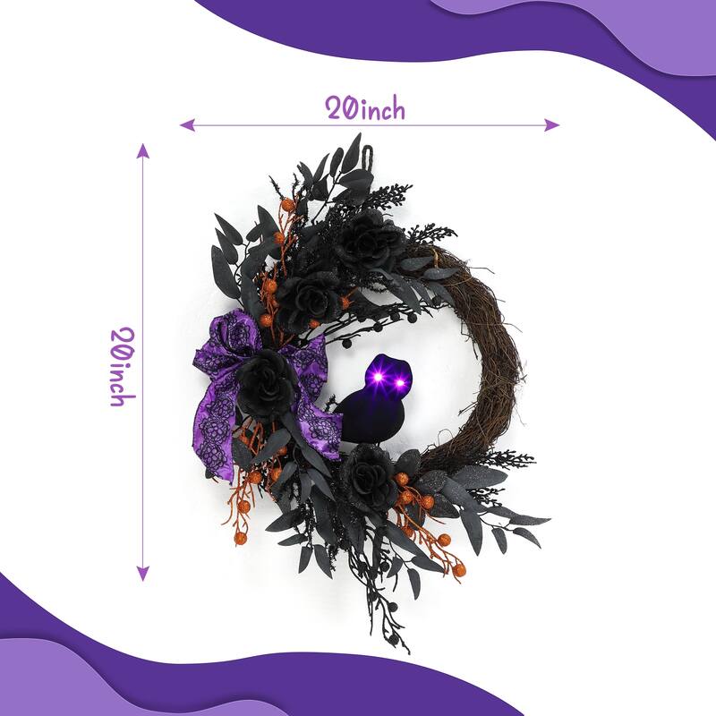Halloween Wreath for Front Door Decor - N/A