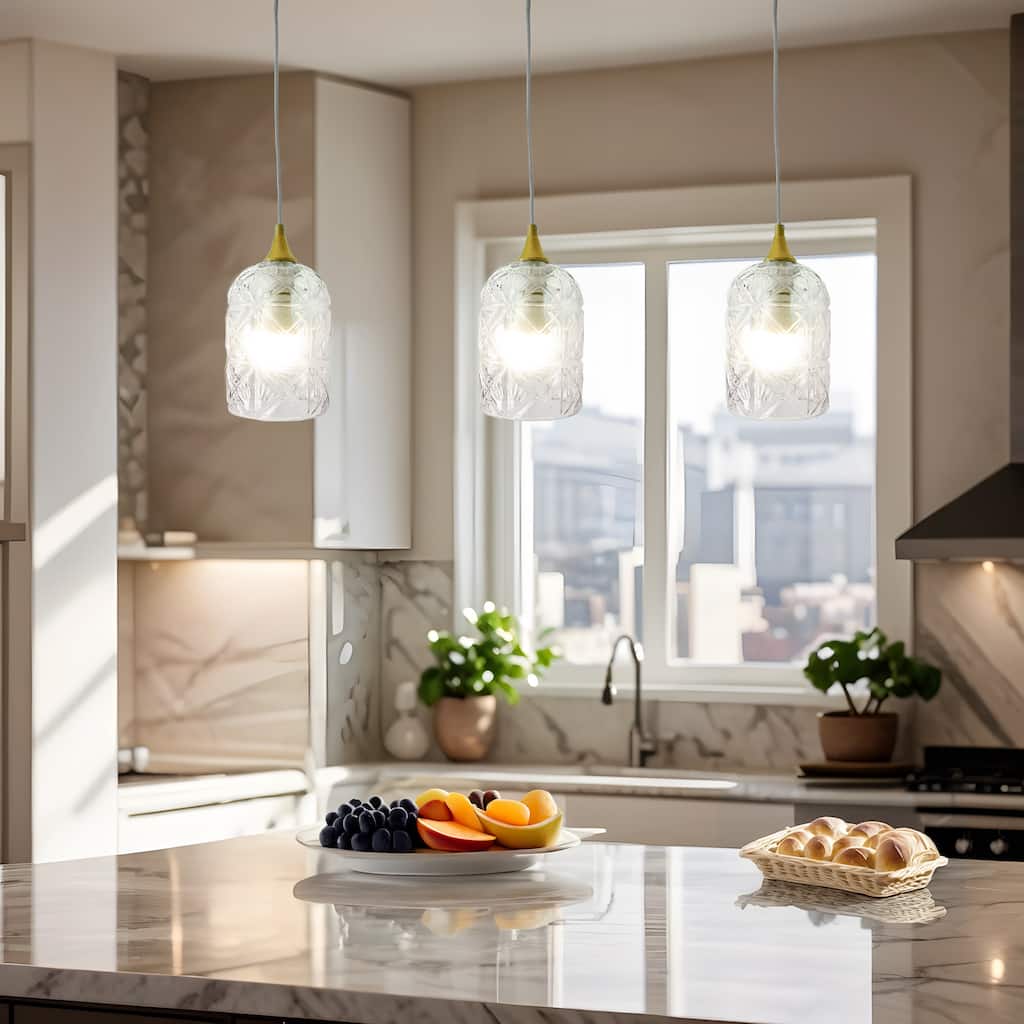 Crispy Vintage Glass Pendant Light with Textured Design