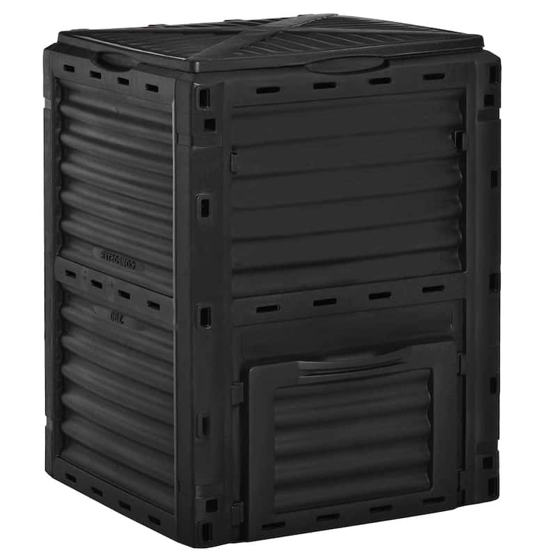 Outsunny Garden Compost Bin Large Outdoor Compost Container 80 Gallon Fast Creation of Fertile Soil Aerating Compost Box