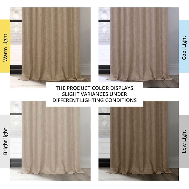 Exclusive Fabrics Grommet Textured Faux Linen Room Darkening Curtains for Bedroom & Living Room Curtains (1 Panel)