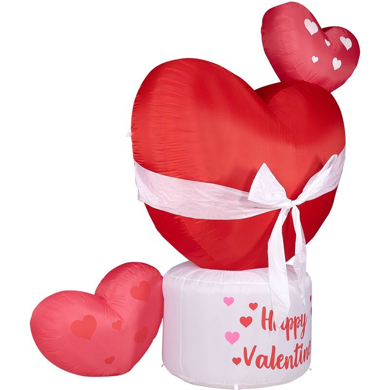 Fraser Hill Farm 8-Ft. Tall Valentine's Day Heart, Blow Up Inflatable - 8 Feet