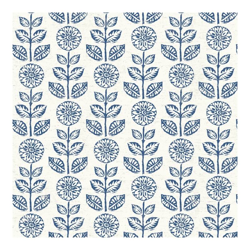 Chesapeake Dolly Navy Floral Wallpaper - 20.5 x 396 x 0.025