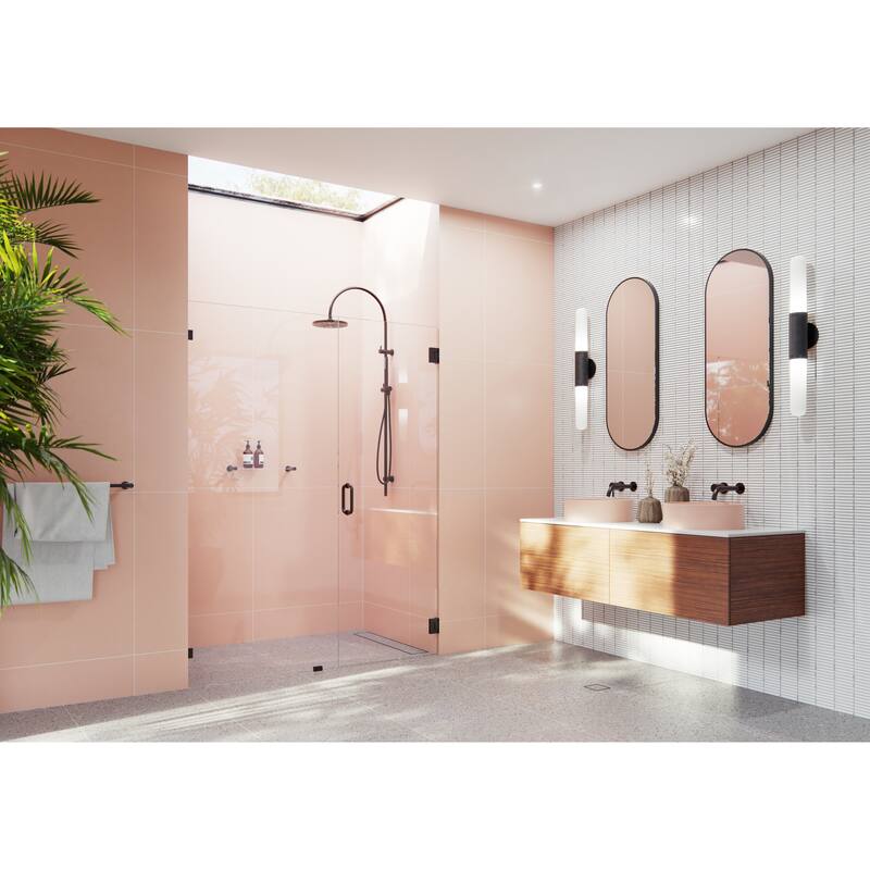 Glass Warehouse 78" x 61.75" Frameless Shower Door - Wall Hinge