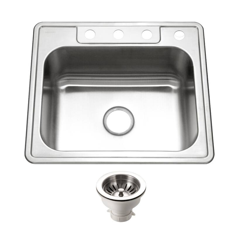 Houzer 2522-8BS4-C Glowtone 25" Drop In Single Basin Stainless Steel - Stainless Steel